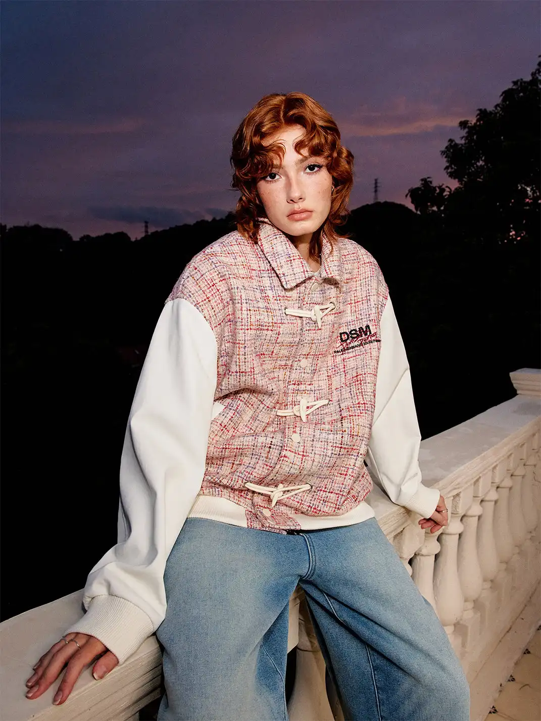 DONSMOKE | Horn-Buttoned Colorful Yarn Jacket