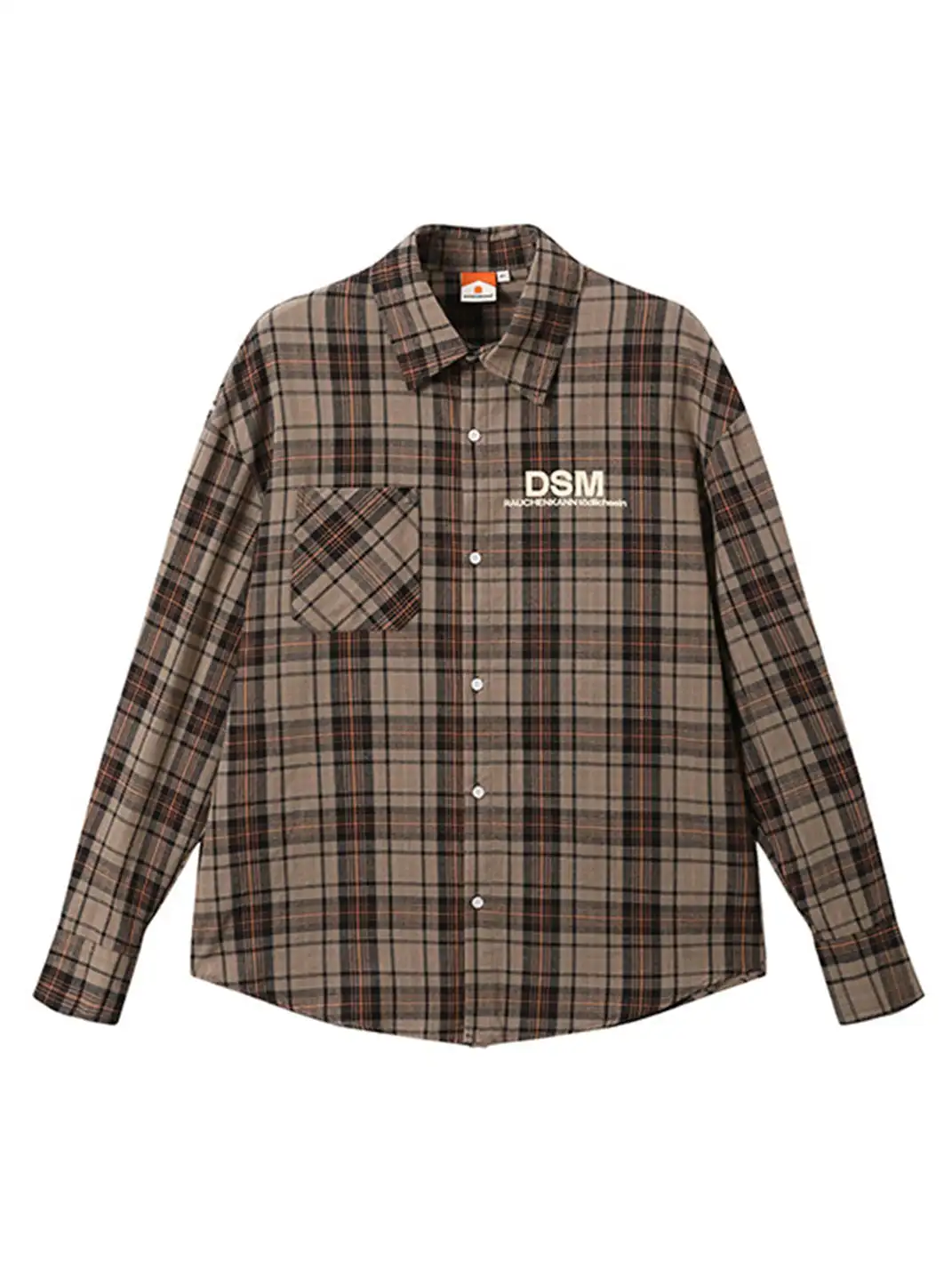DONSMOKE | Color-Blocked Plaid Shirt