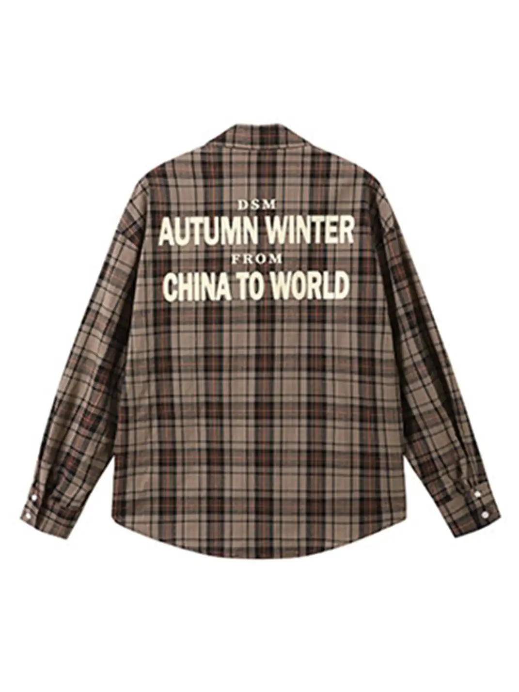 DONSMOKE | Color-Blocked Plaid Shirt
