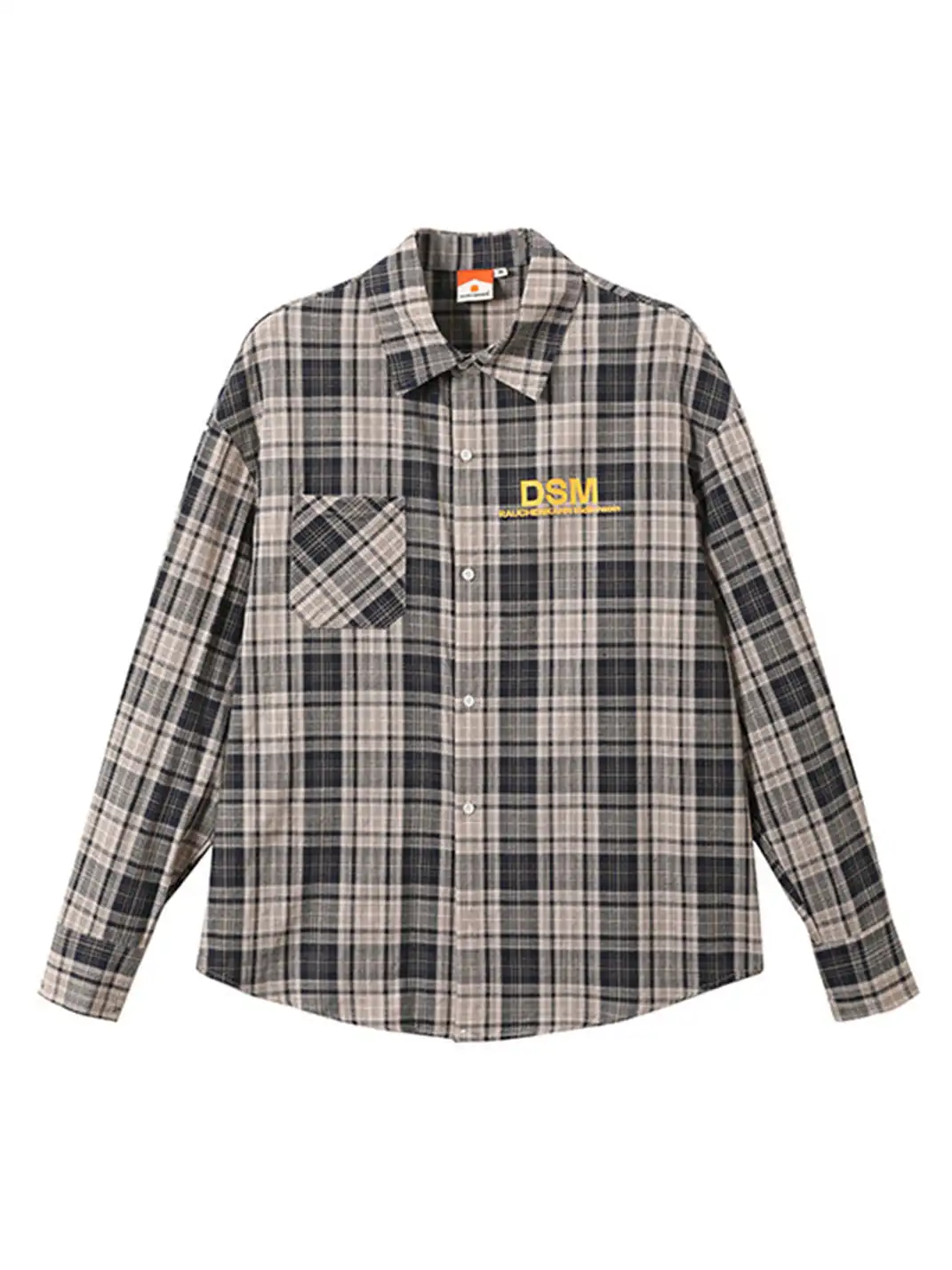 DONSMOKE | Color-Blocked Plaid Shirt