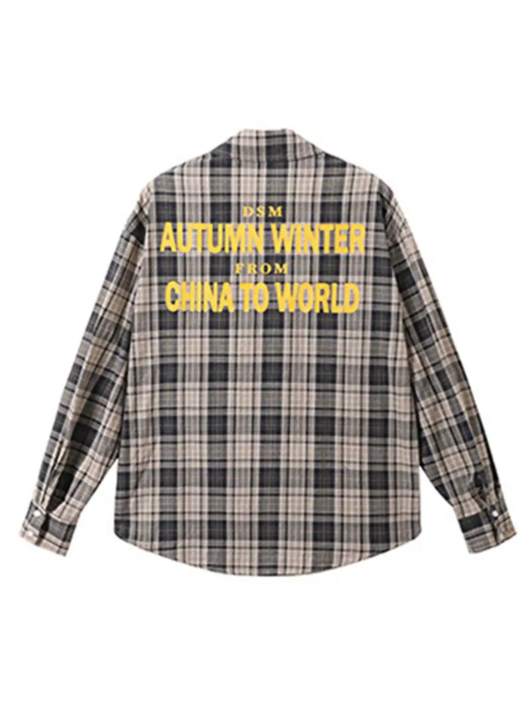 DONSMOKE | Color-Blocked Plaid Shirt