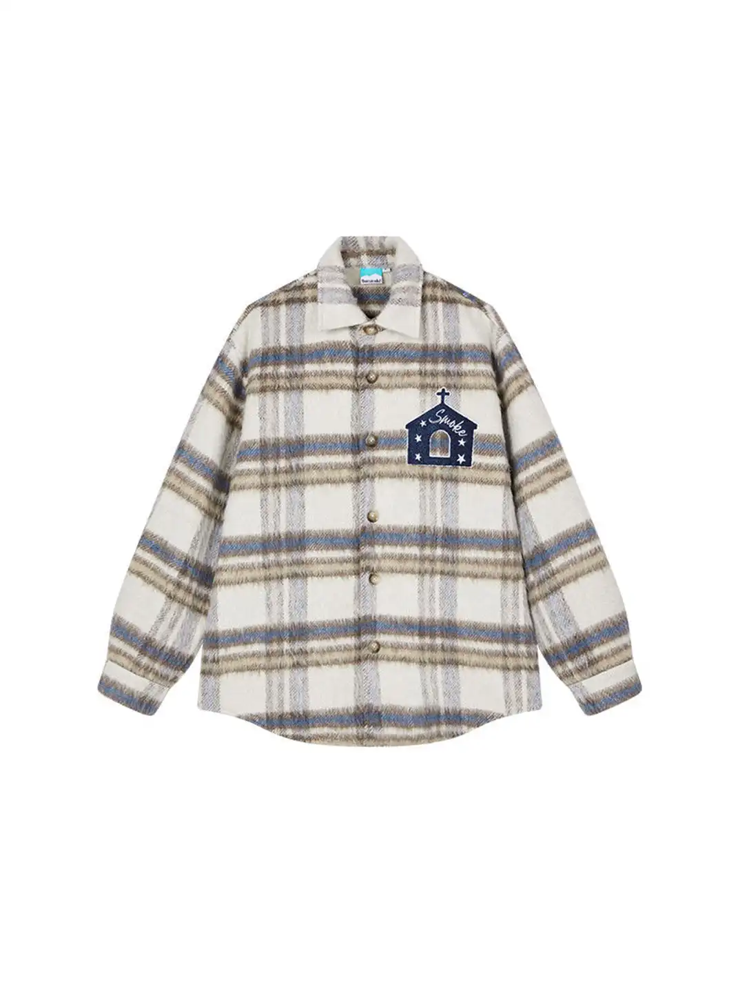 DONSMOKE | Wool Plaid Terry Cloth Coat