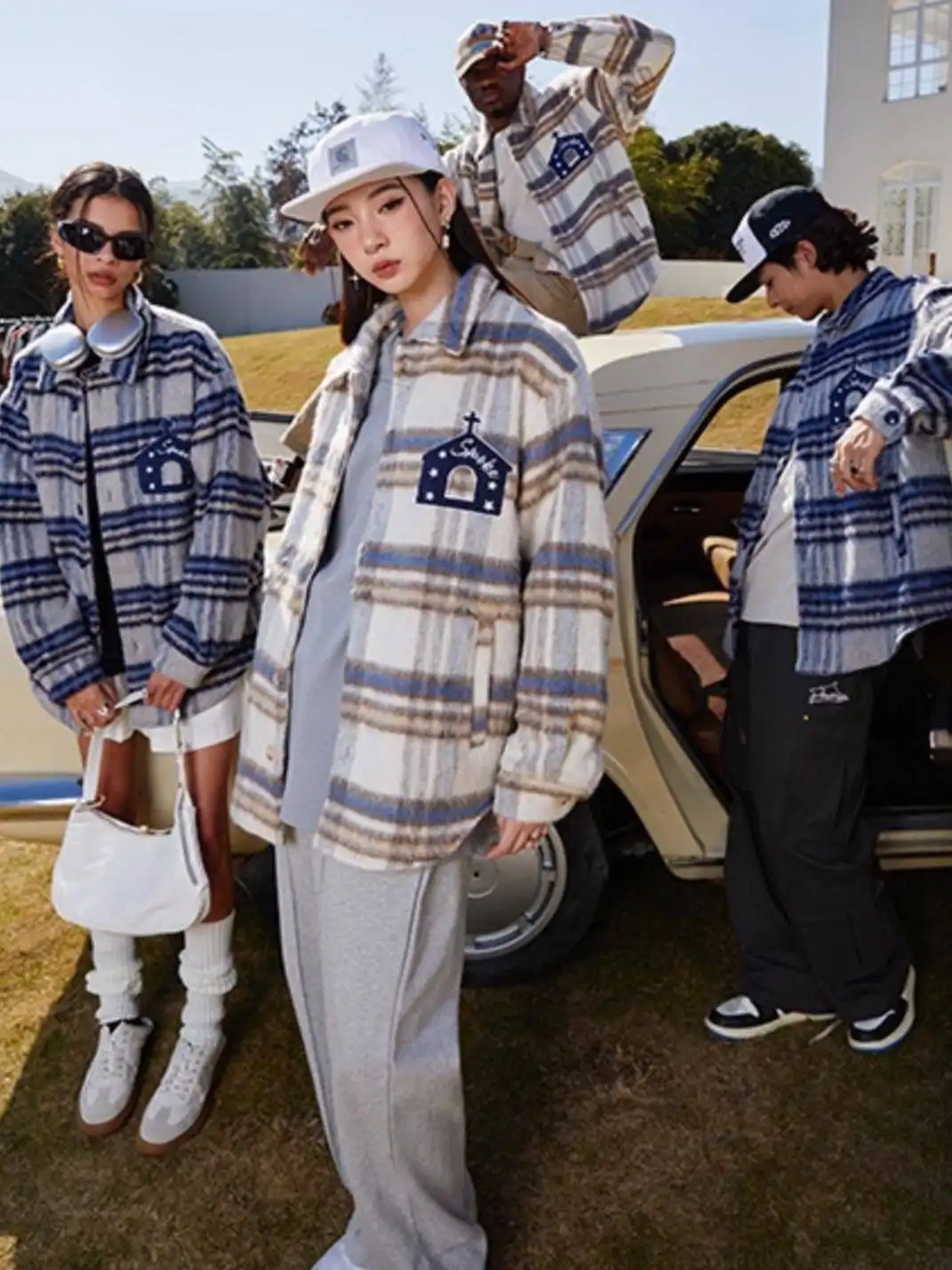 DONSMOKE | Wool Plaid Terry Cloth Coat