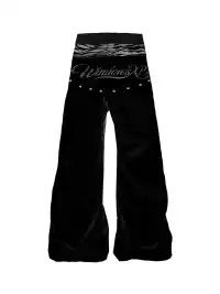 PAIKI | Tiger-Print Velvet Patchwork Faux Double-Waist Pants