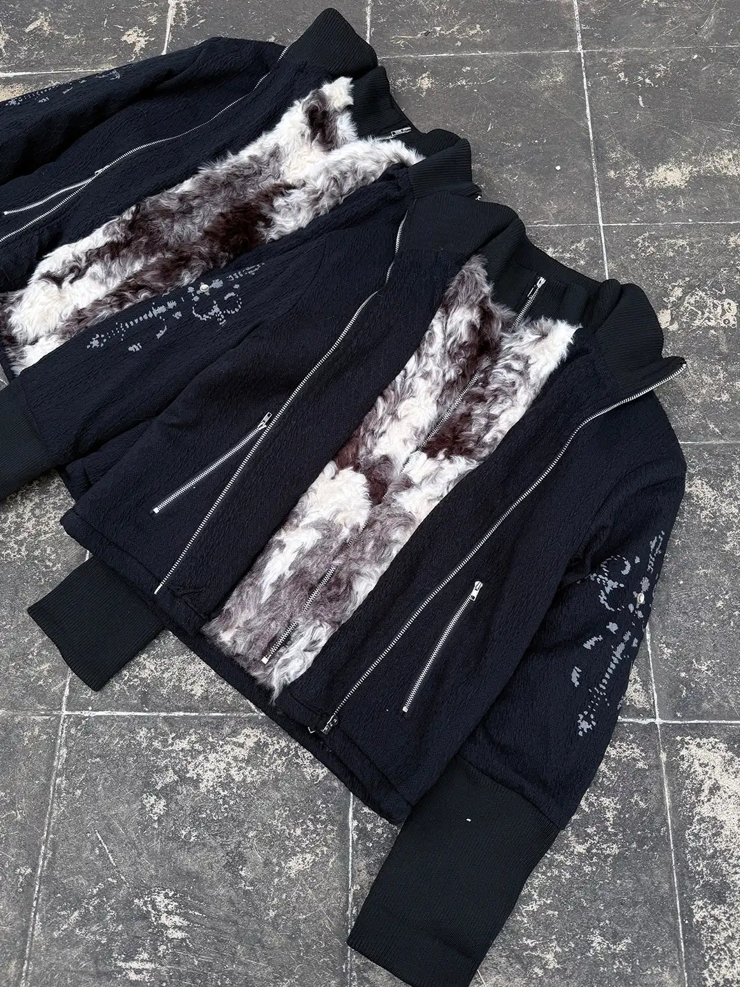PAIKI | Cross Rope Cow Print Knit Jacket
