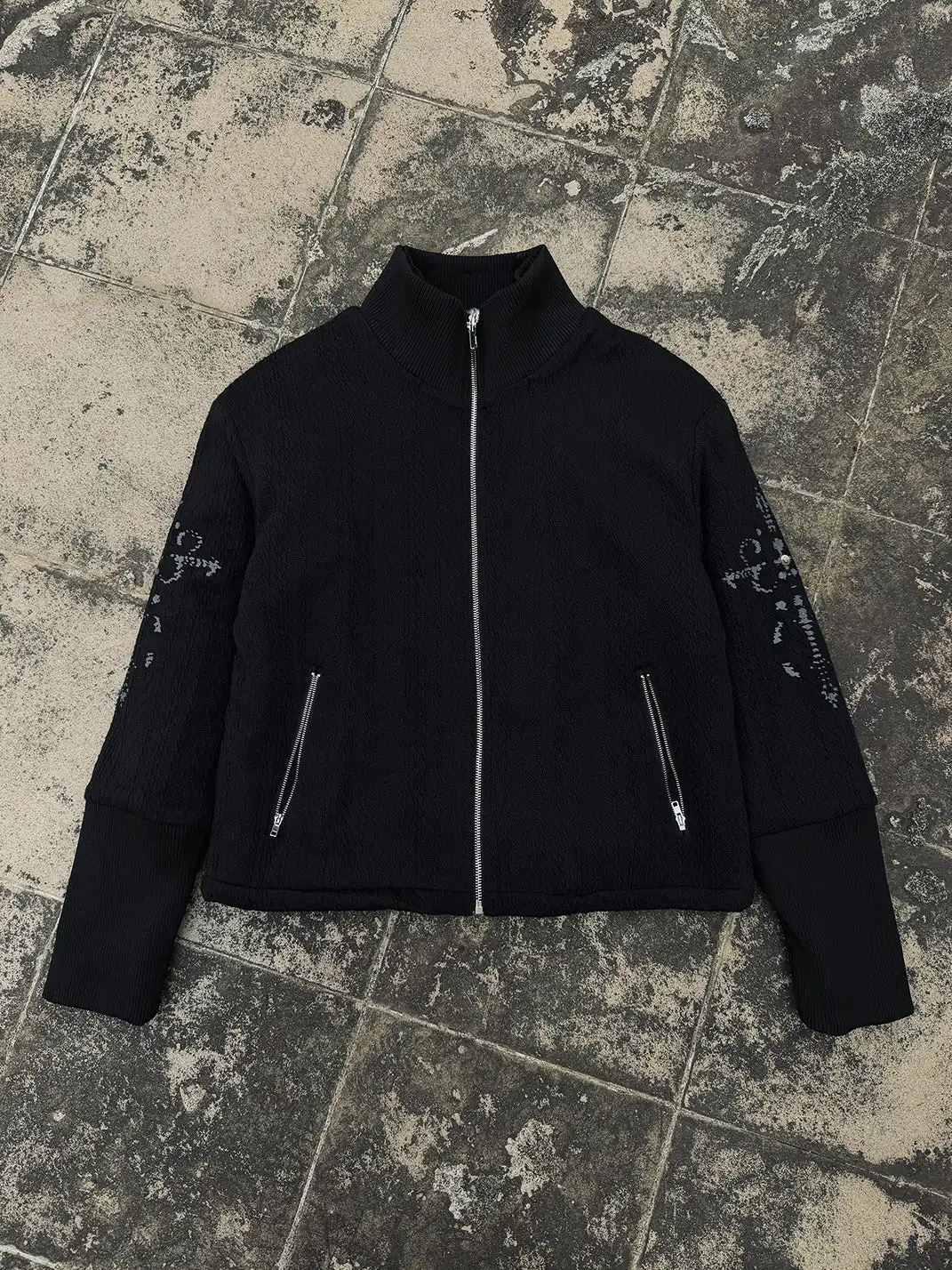PAIKI | Cross Rope Cow Print Knit Jacket