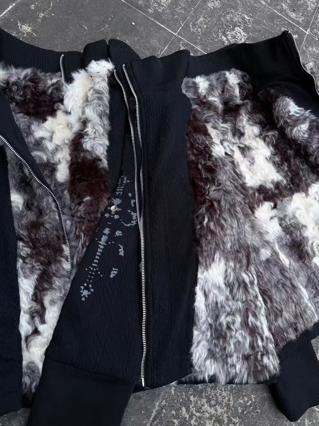 PAIKI | Cross Rope Cow Print Knit Jacket