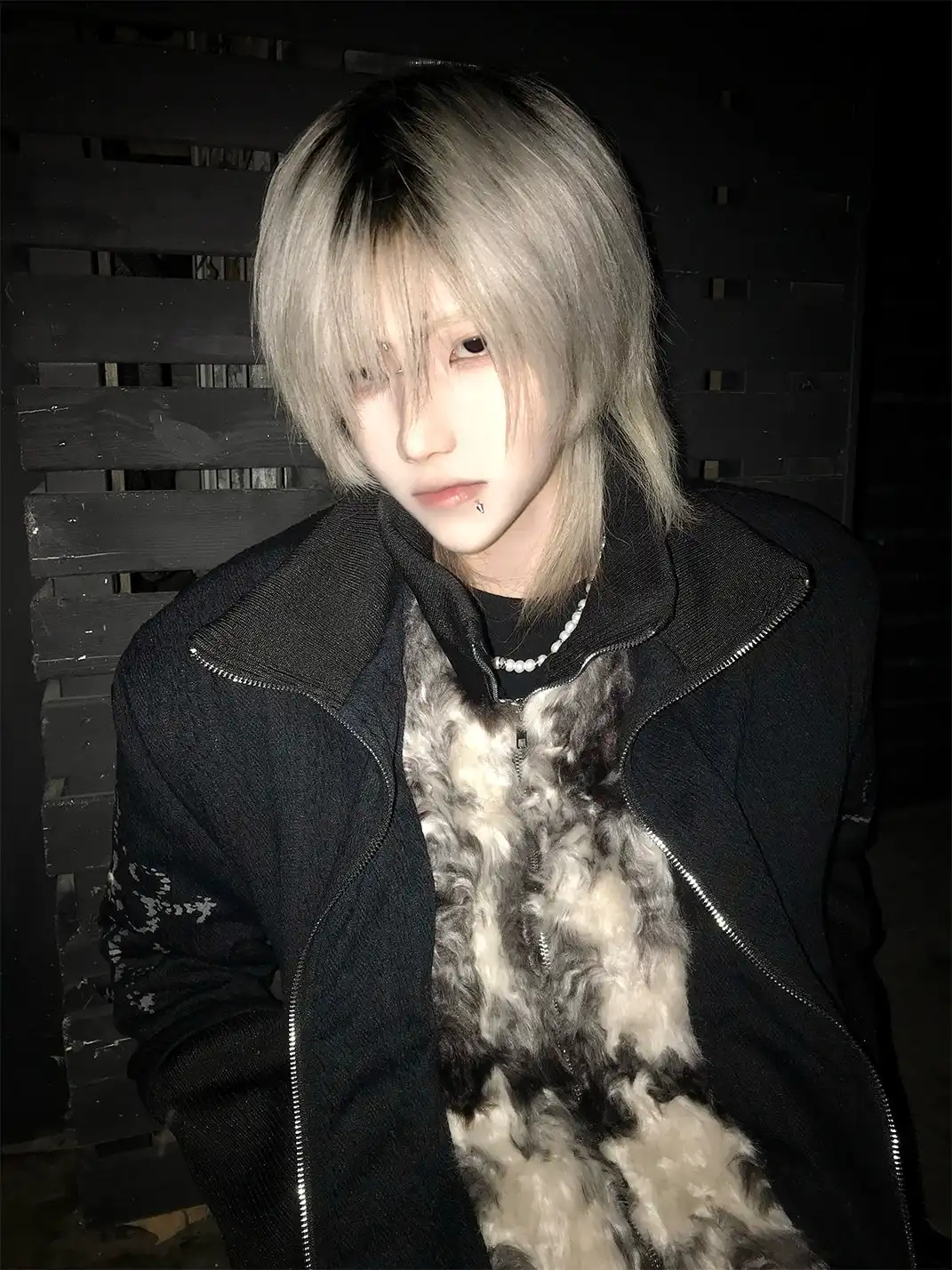 PAIKI | Cross Rope Cow Print Knit Jacket