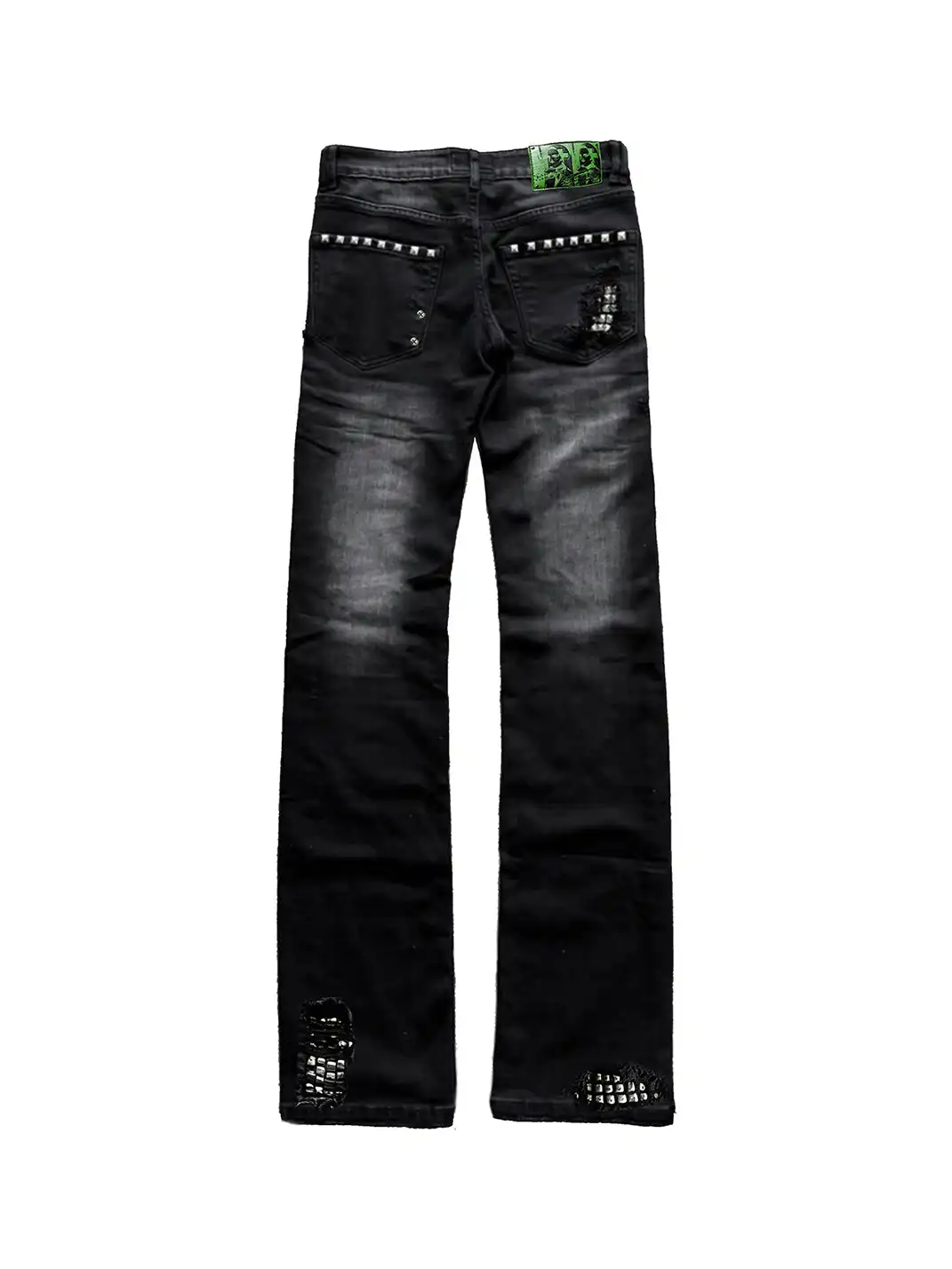PAIKI | Riveted Ripped Washed Jeans