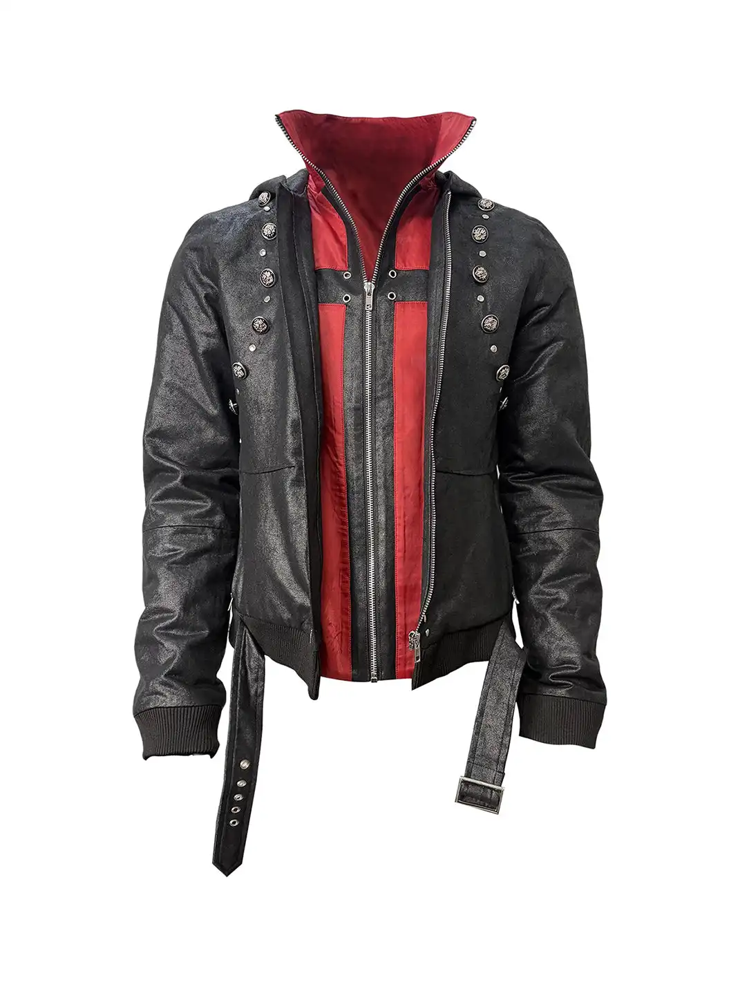 PAIKI | Patchwork Hooded Leather Jacket