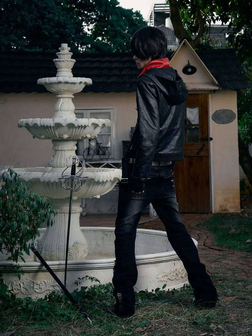 PAIKI | Patchwork Hooded Leather Jacket