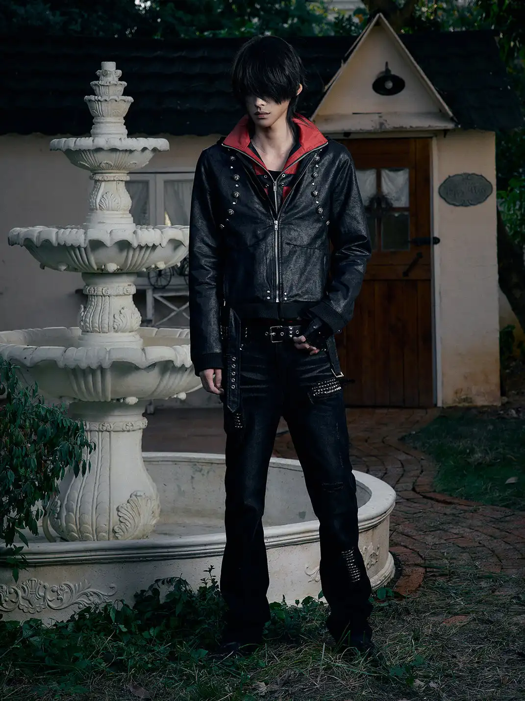 PAIKI | Patchwork Hooded Leather Jacket