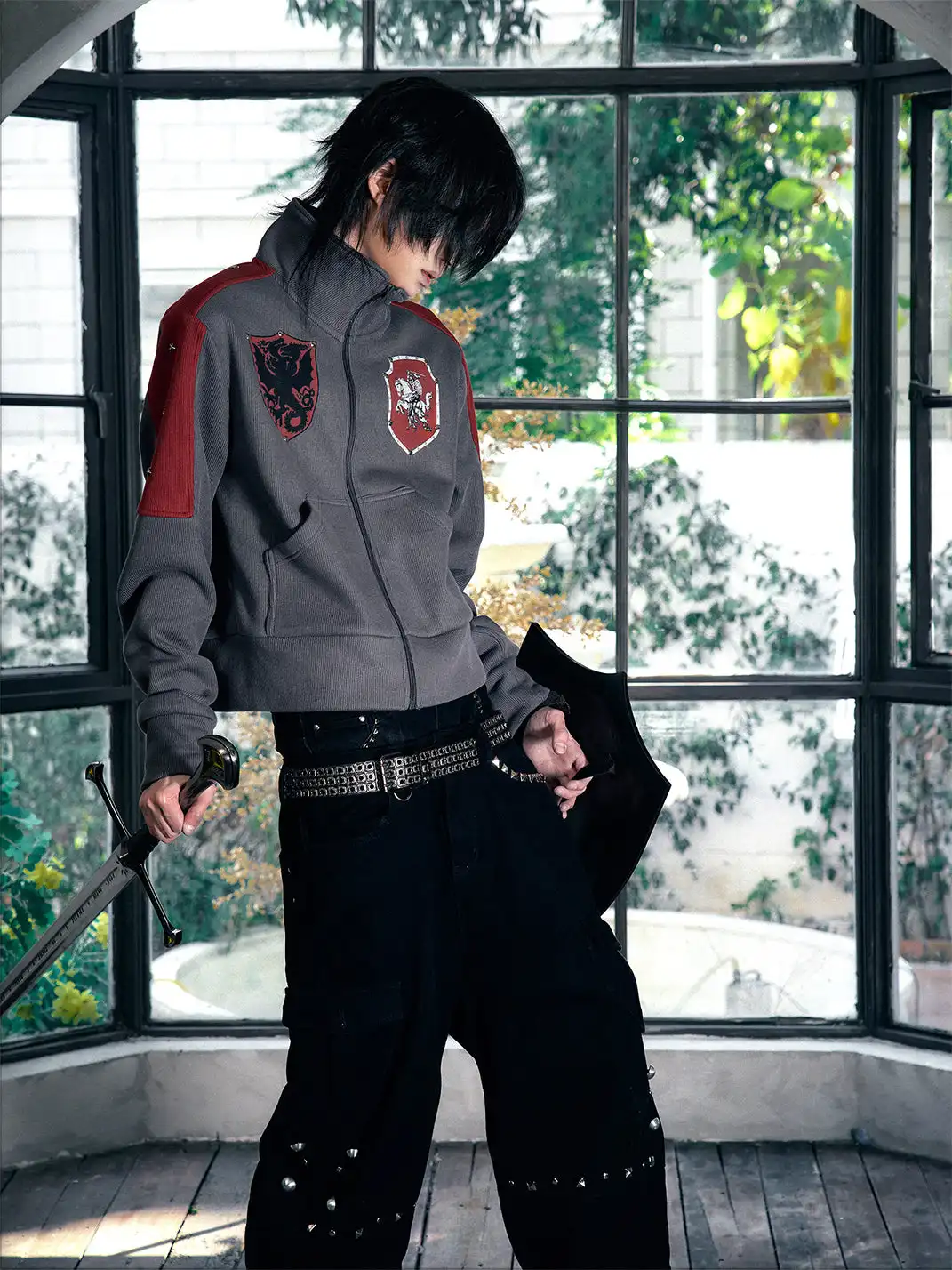 PAIKI | Stand-Up Collar Fleece-Lined Sweatshirt
