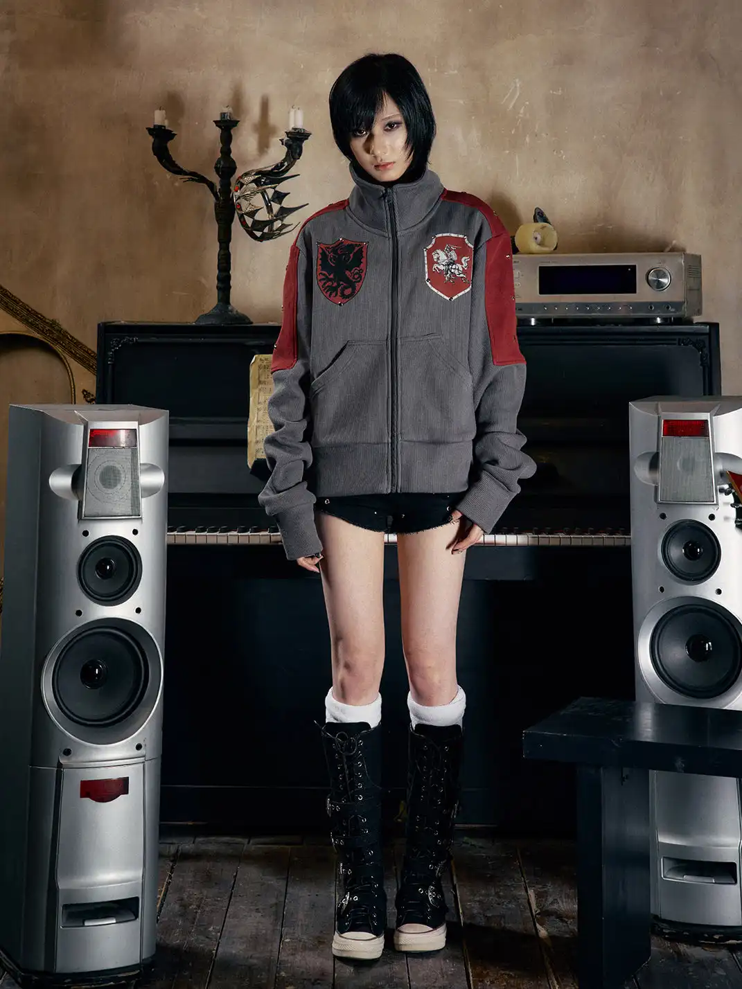 PAIKI | Stand-Up Collar Fleece-Lined Sweatshirt