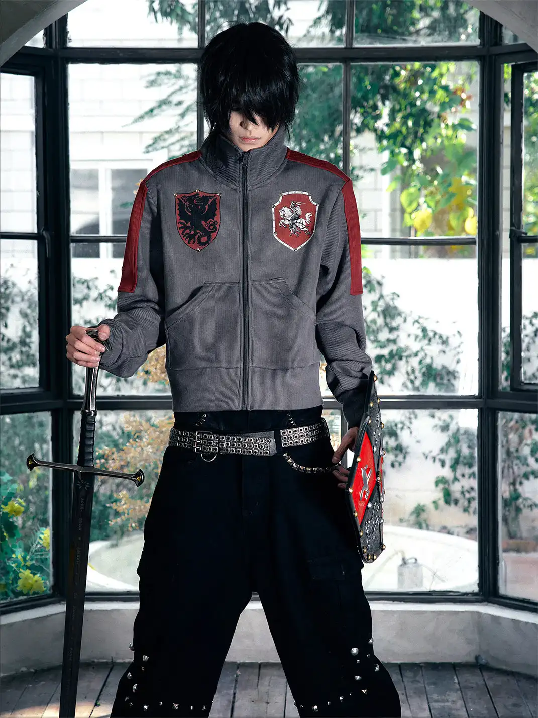 PAIKI | Stand-Up Collar Fleece-Lined Sweatshirt