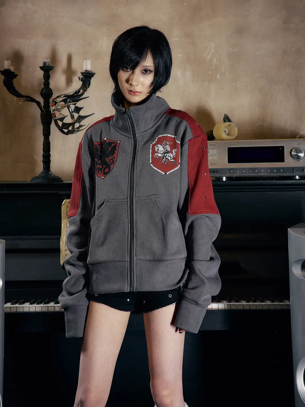 PAIKI | Stand-Up Collar Fleece-Lined Sweatshirt