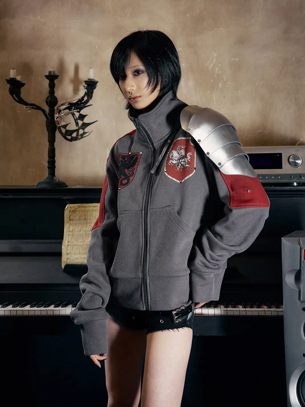 PAIKI | Stand-Up Collar Fleece-Lined Sweatshirt