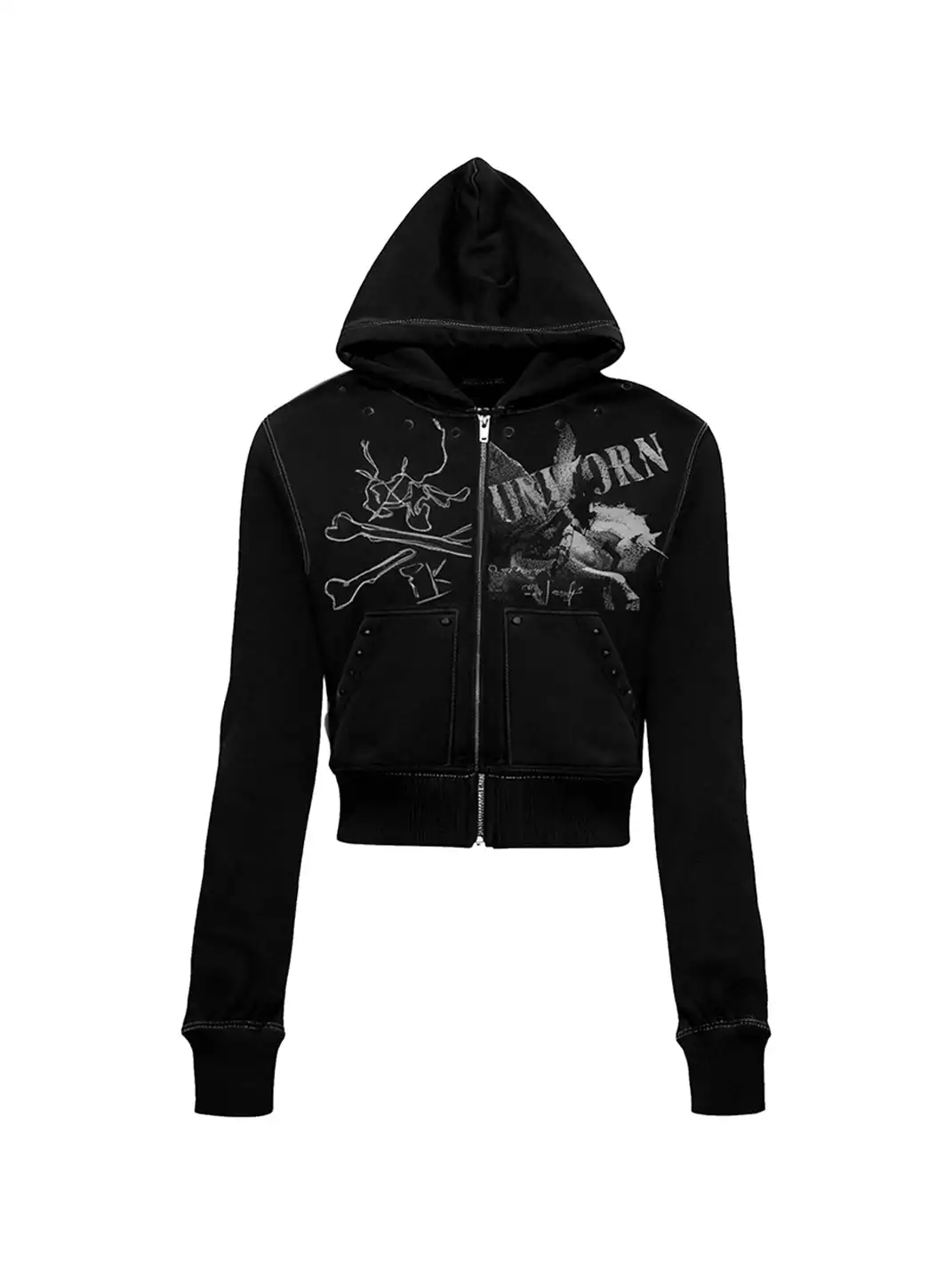 PAIKI | Unicorn Cardigan Hooded Fleece Sweatshirt