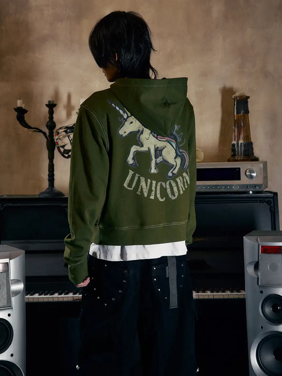 PAIKI | Unicorn Cardigan Hooded Fleece Sweatshirt