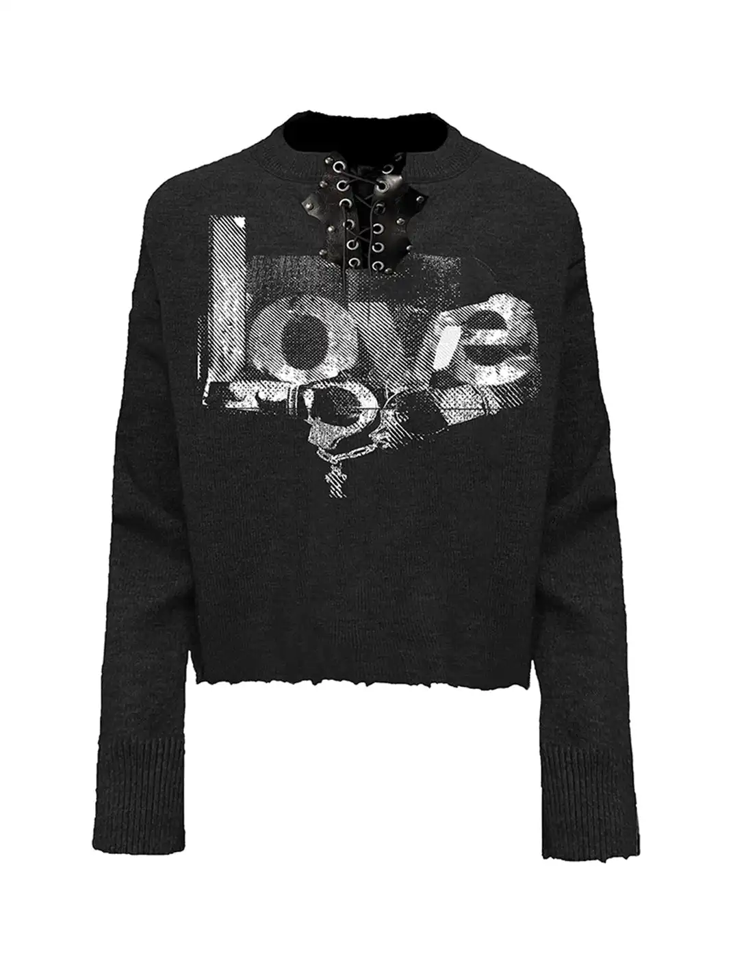 PAIKI | LOVE Henley Collar Slim Fit Sweater