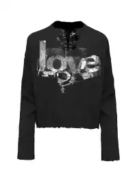 PAIKI | LOVE Henley Collar Slim Fit Sweater