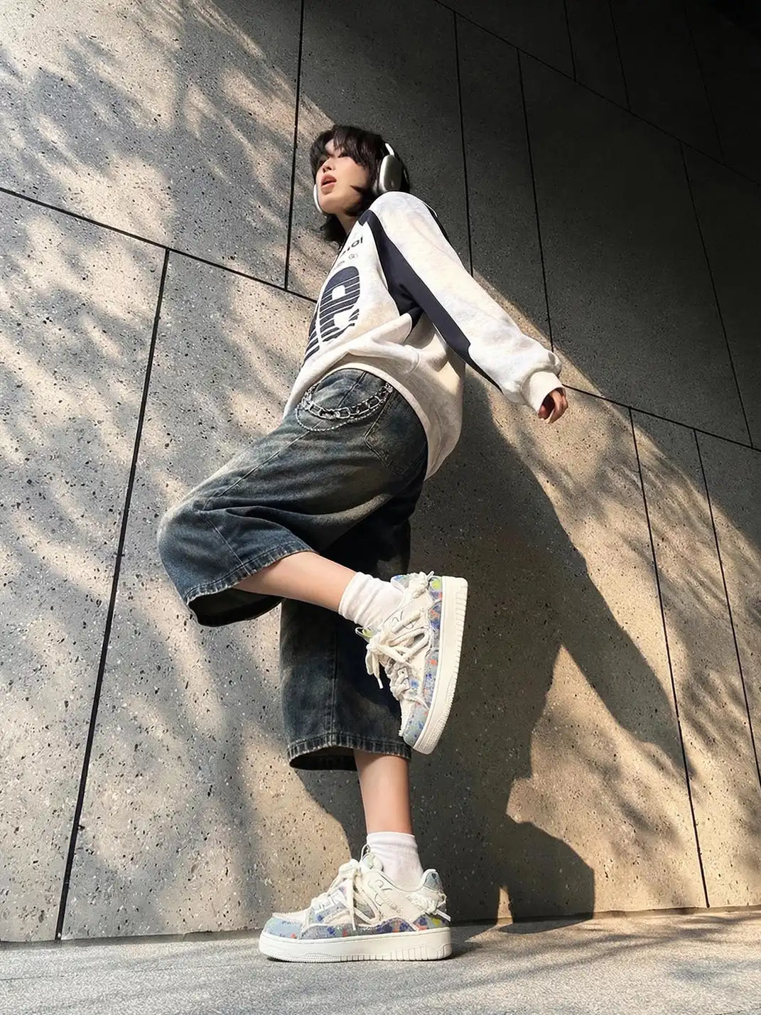 MQMS | Deconstructed Canvas Sneakers-Blue