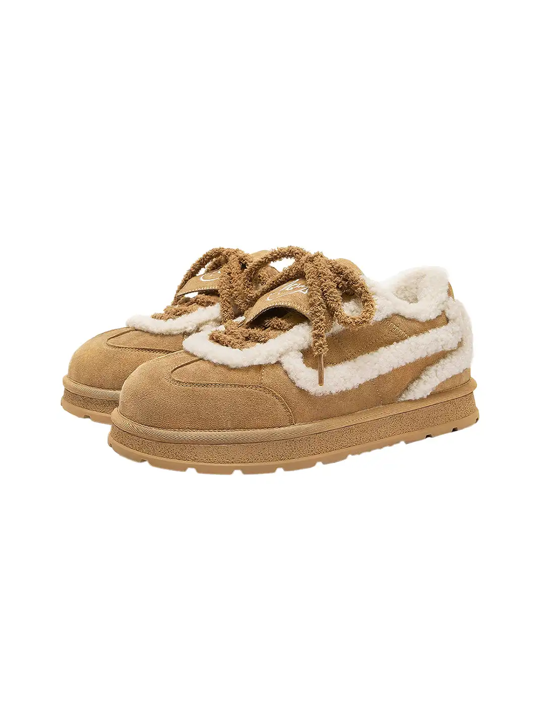 MQMS | Faux Fur Lined Platform Snow Boots-Brown