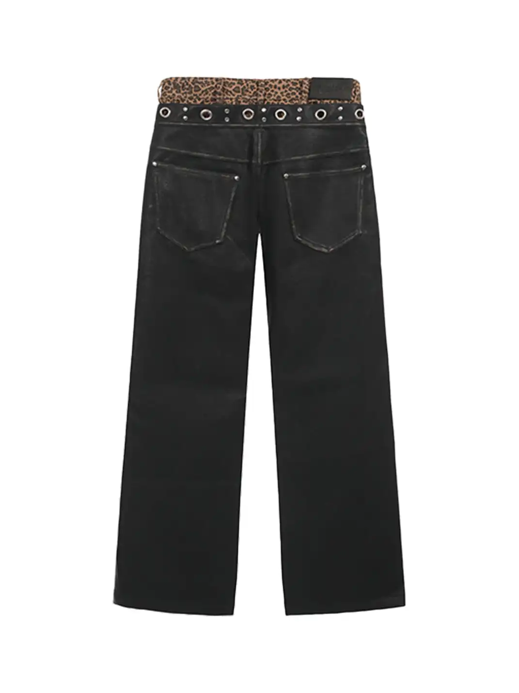 FULLTIDE | Leopard Print Leather Wide-Leg Pants