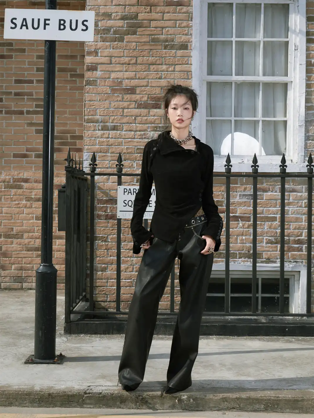 FULLTIDE | Leopard Print Leather Wide-Leg Pants