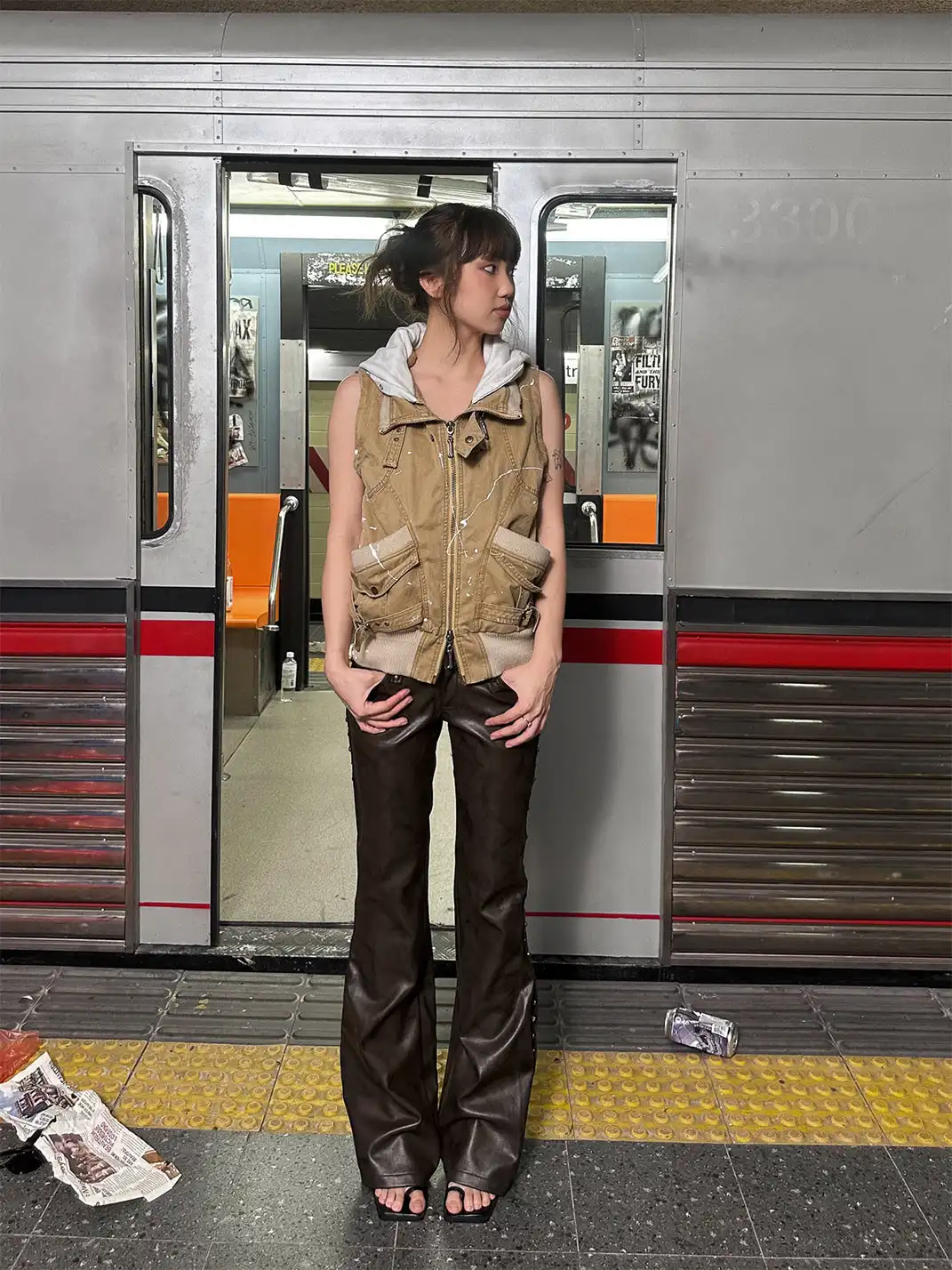 FULLTIDE | Heavyweight Ink-Splatter Two-Way Washed Work Jacket
