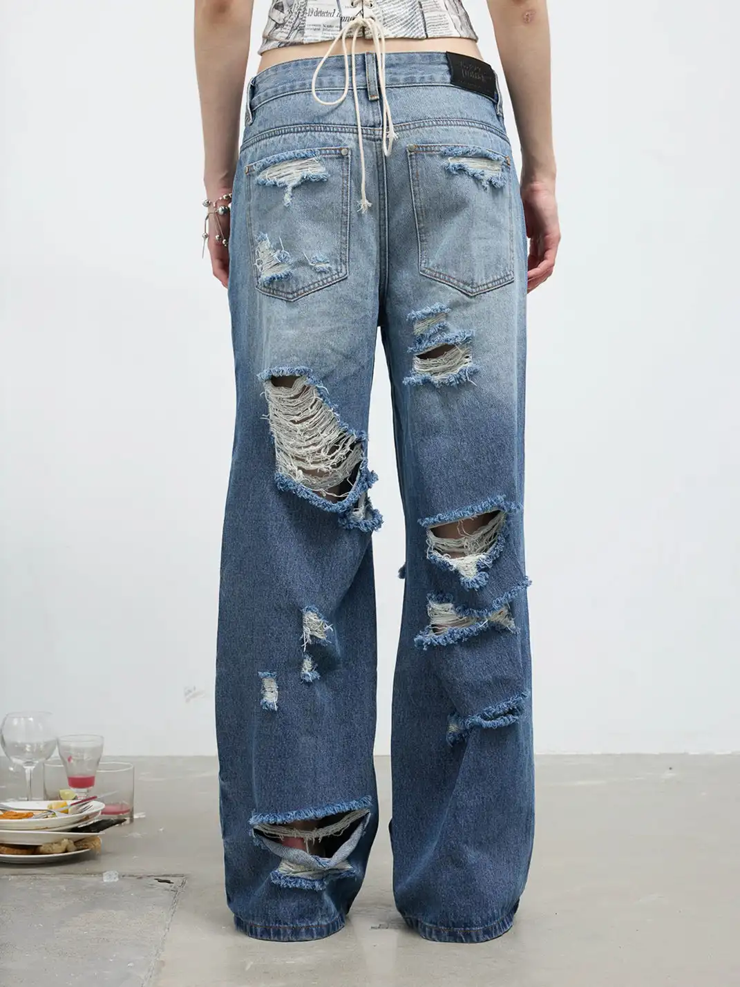 FULLTIDE | Ripped And Distressed Washed Jeans