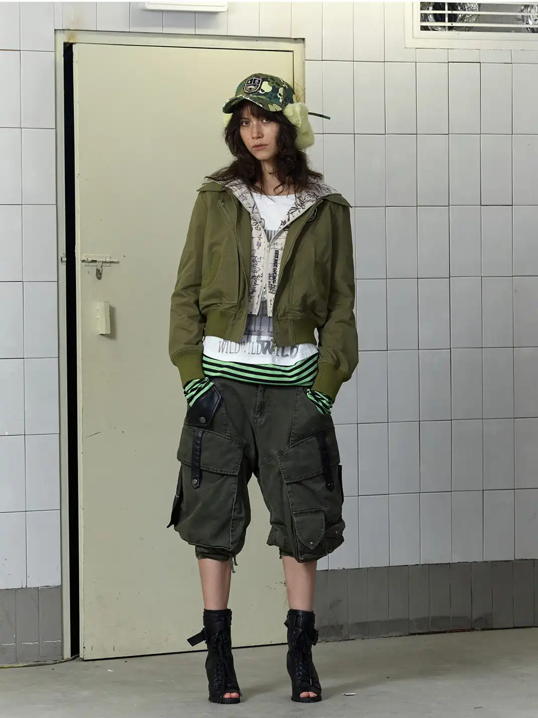 FULLTIDE | Parody Graffiti Faux Two-Piece Patchwork Long Sleeve