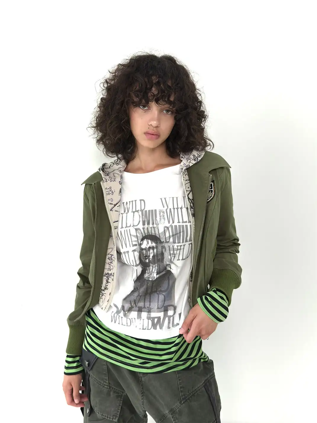 FULLTIDE | Parody Graffiti Faux Two-Piece Patchwork Long Sleeve