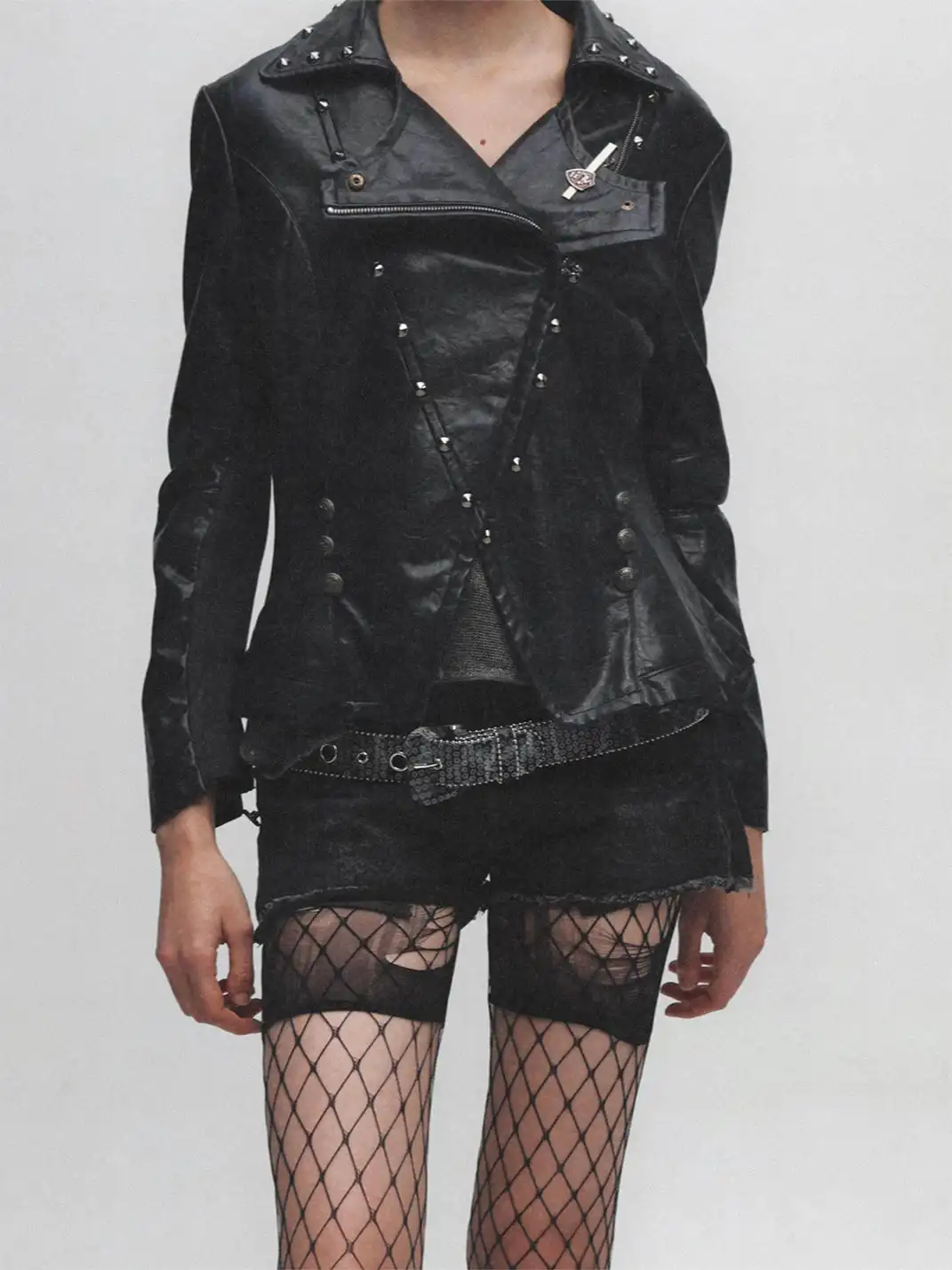 FULLTIDE | Rhinestone Leopard Print Sequined Leather Belt