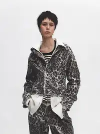 FULLTIDE | Leopard Print Washed Distressed Jacket