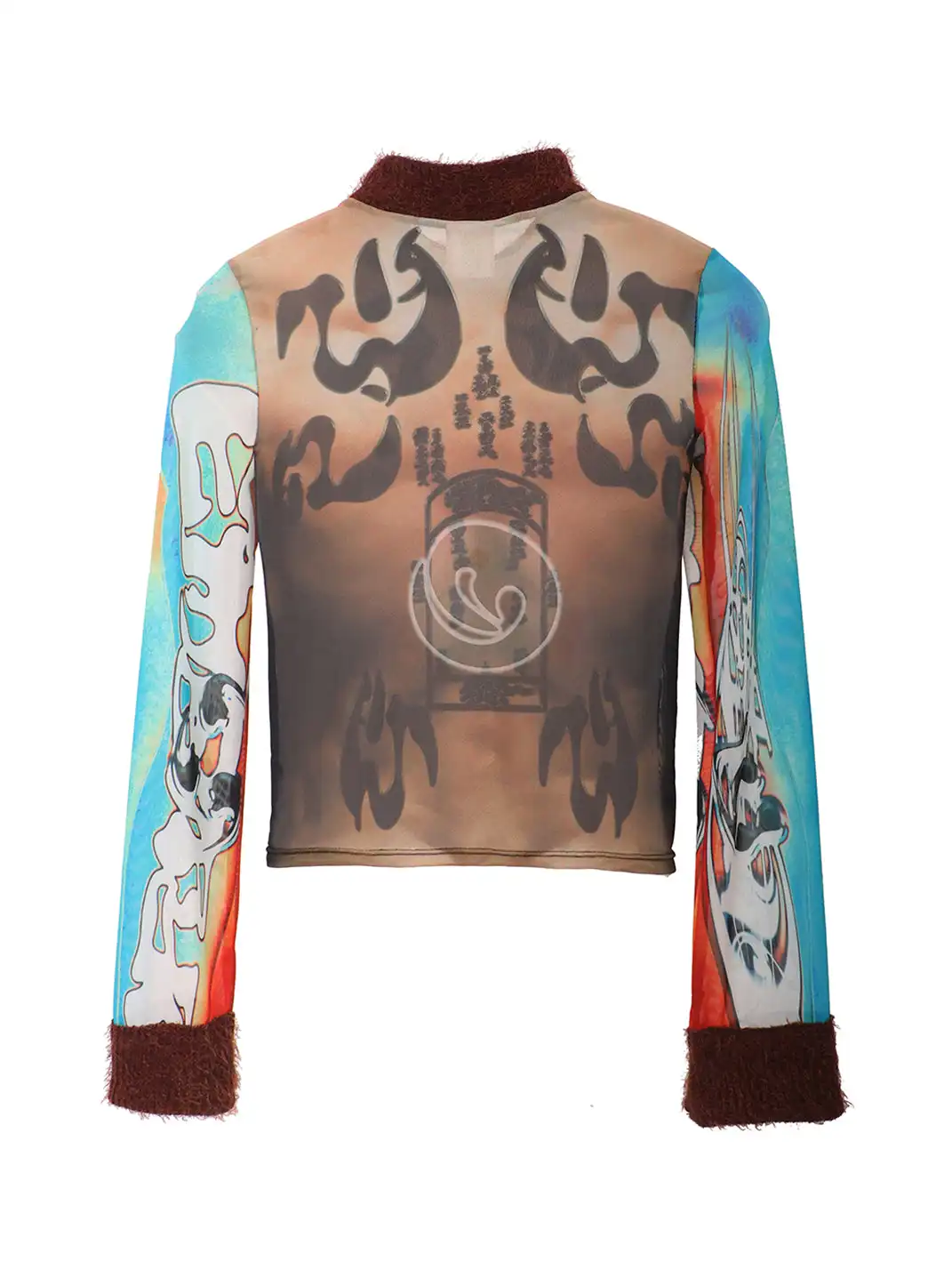 Embryo | Totem Print Mesh Patchwork Base Layer