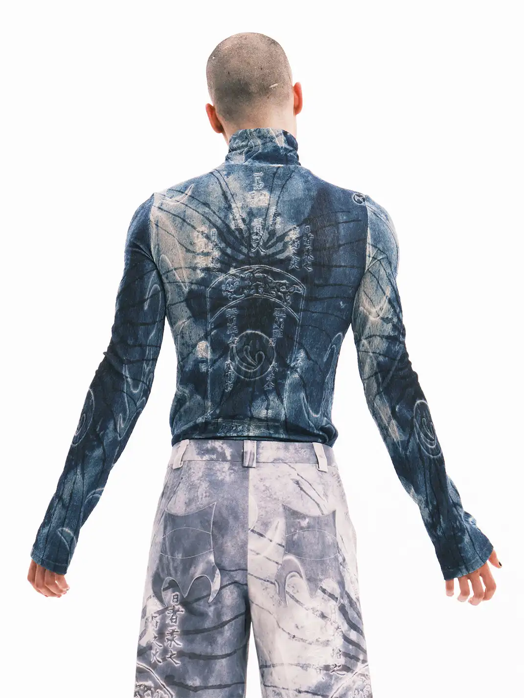 Embryo | Ancient Book Pattern Print Textured Base Layer Shirt