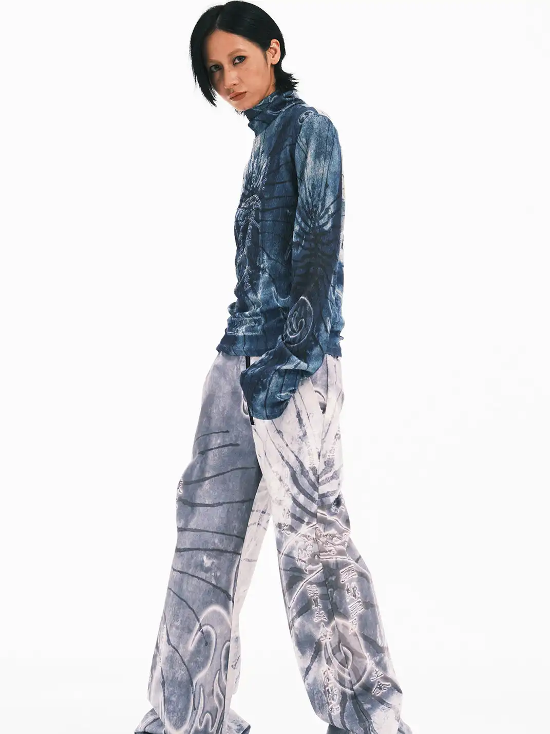 Embryo | Ancient Book Pattern Print Textured Base Layer Shirt