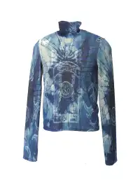Embryo | Ancient Book Pattern Print Textured Base Layer Shirt