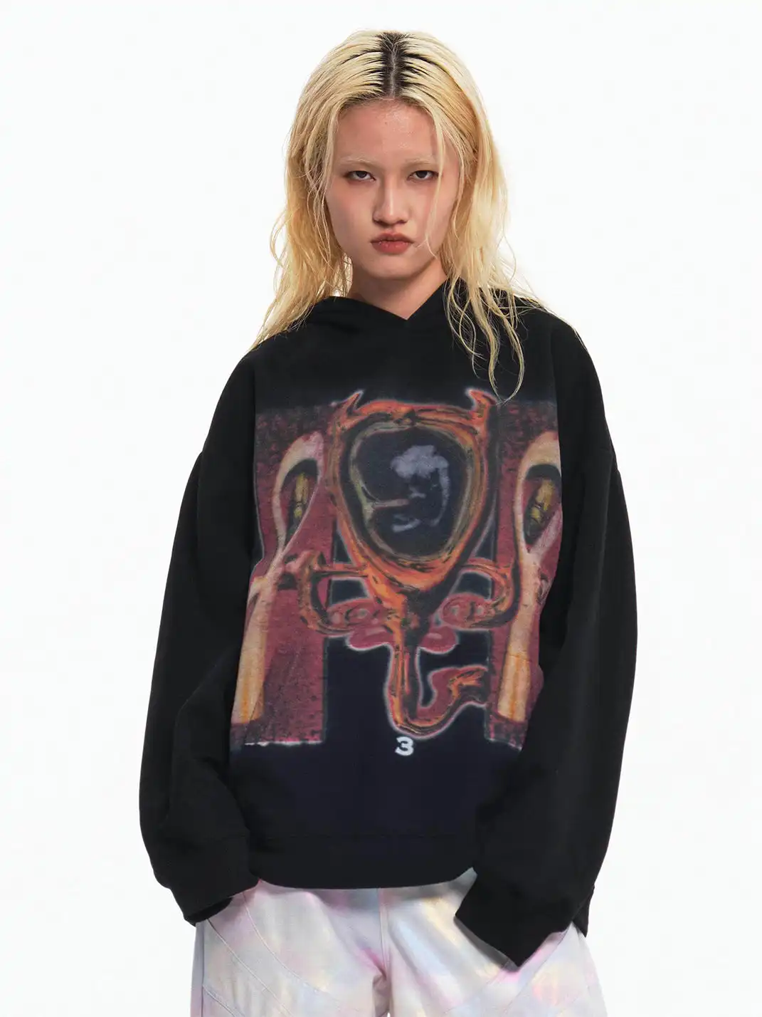 Embryo | Cross-Print Hooded Sweatshirt