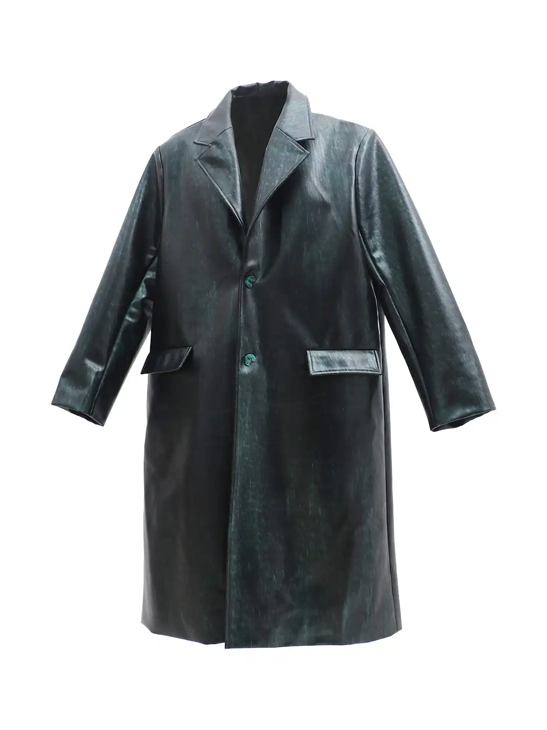 Embryo | Matrix Leather Trench Coat with Lock-on Snap