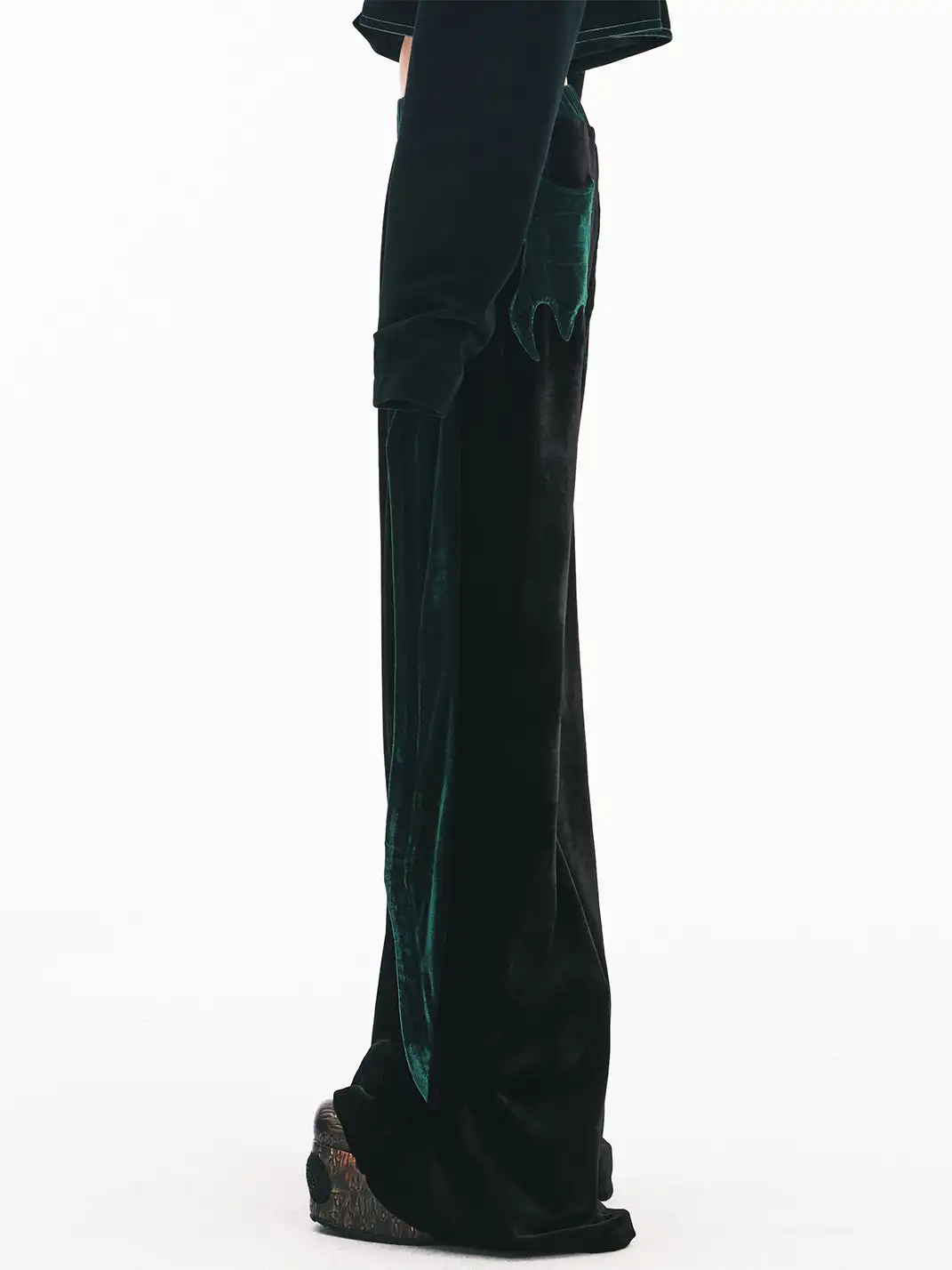 Embryo | Velvet Patchwork Wide-Leg Pants