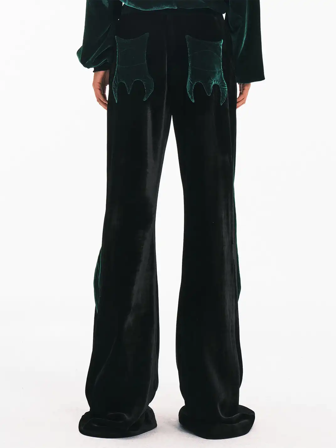 Embryo | Velvet Patchwork Wide-Leg Pants