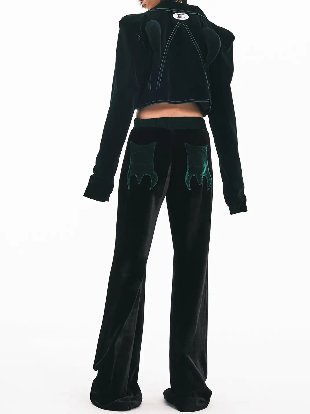 Embryo | Velvet Patchwork Wide-Leg Pants