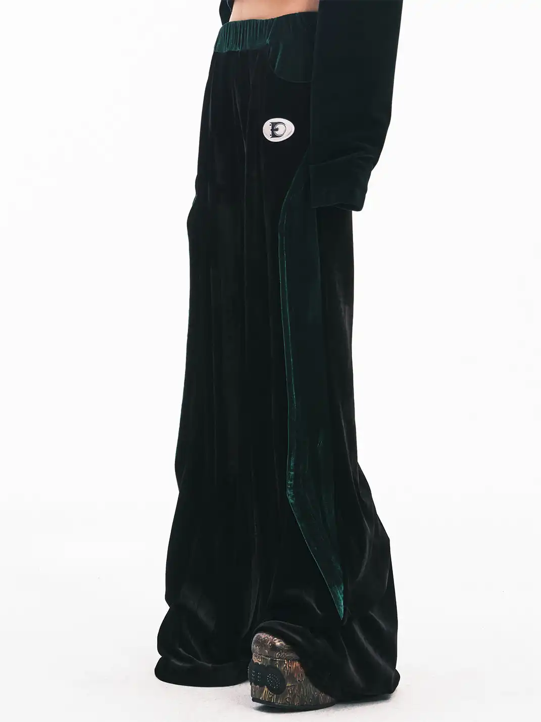 Embryo | Velvet Patchwork Wide-Leg Pants