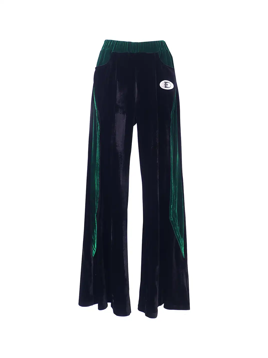 Embryo | Velvet Patchwork Wide-Leg Pants