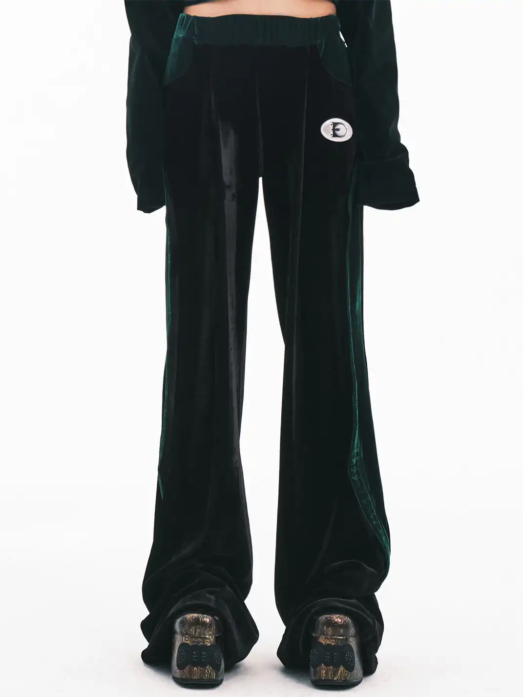 Embryo | Velvet Patchwork Wide-Leg Pants