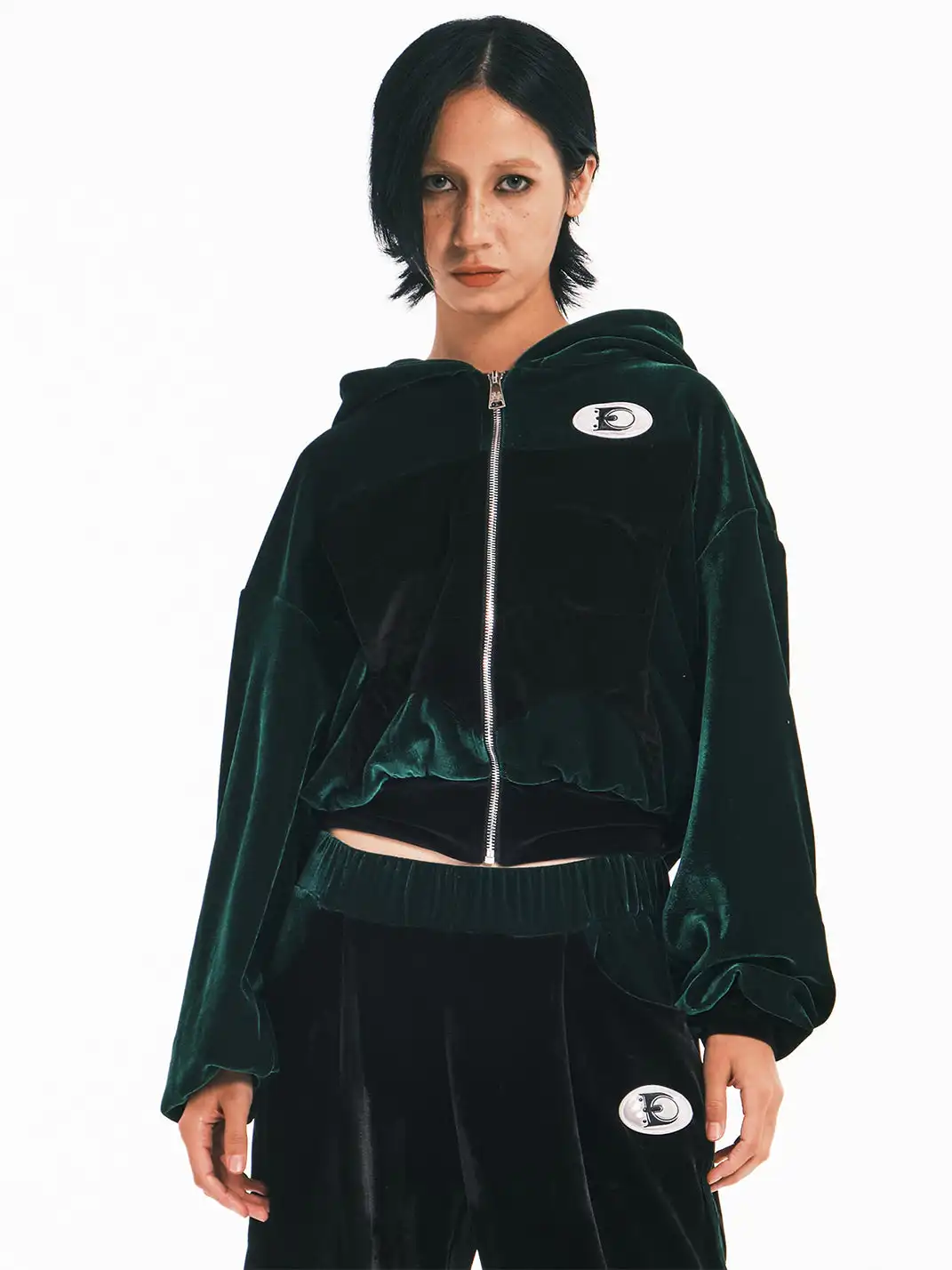 Embryo | Velvet Spiky Patchwork Sweatshirt