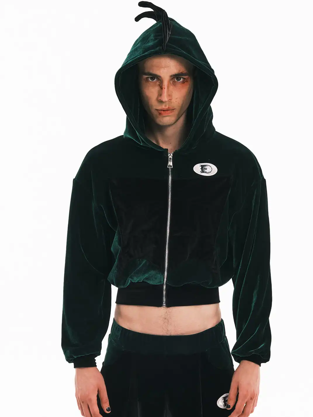 Embryo | Velvet Spiky Patchwork Sweatshirt