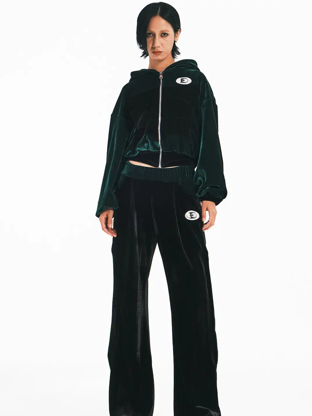 Embryo | Velvet Spiky Patchwork Sweatshirt